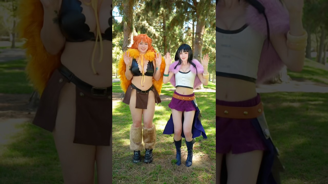 Newton was right😂Gravity duo is back💃🏻🔥 #anime #onepiece #cosplay #fyp #nami #robin #animegirl