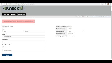 User Pages in your Knack database application