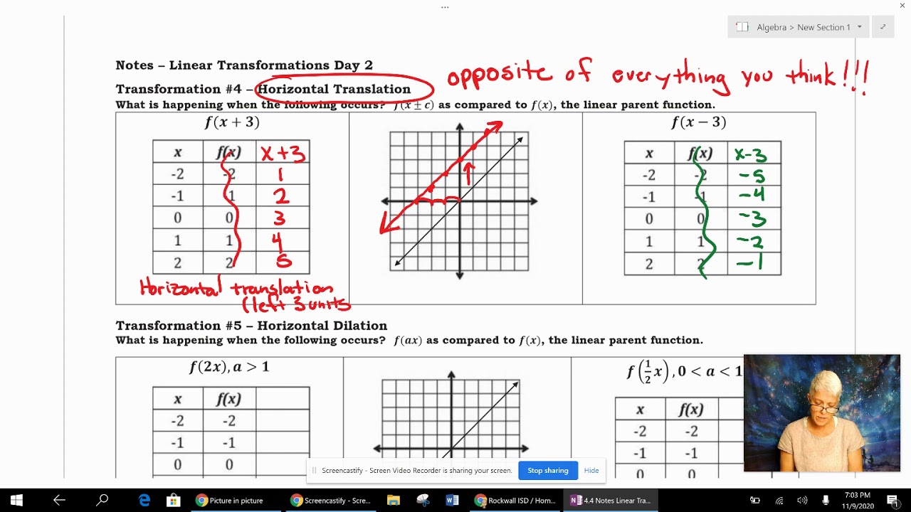 4.4 Notes Day 2 Linear Transformations - YouTube