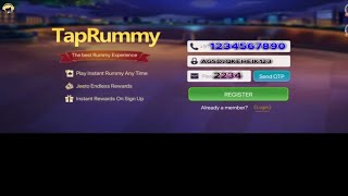 How To Register On Tap Rummy |  टेप रमी मे रजिस्टर कैसे करें || Rummy Tap screenshot 4