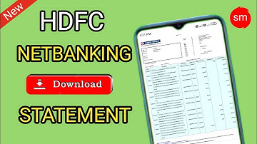 How to Download Statement from HDFC Bank Net Banking?