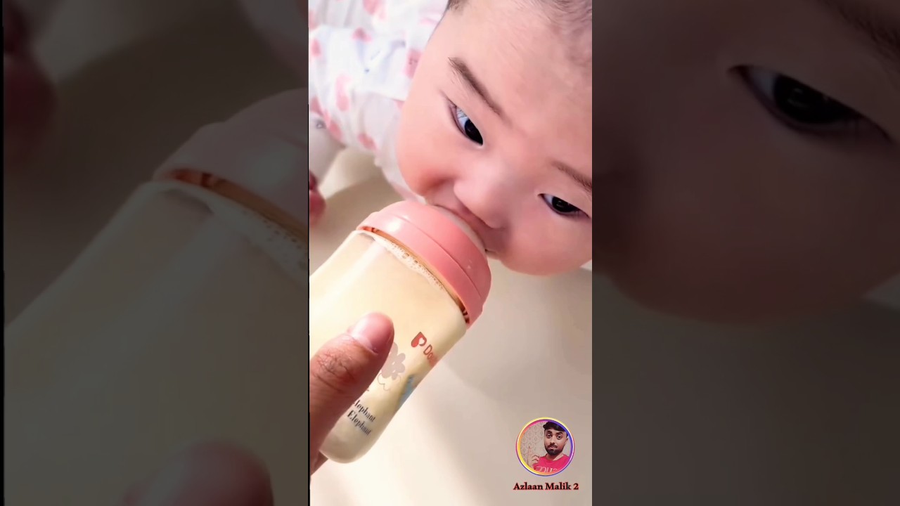 Drinking 🍼 Milk Bottle Feeder Baby Girl So 😍 Beautiful 😘 Cute . 