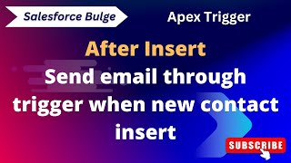 after insert | send email through trigger when new contact insert | Apex | Salesforce | triggers