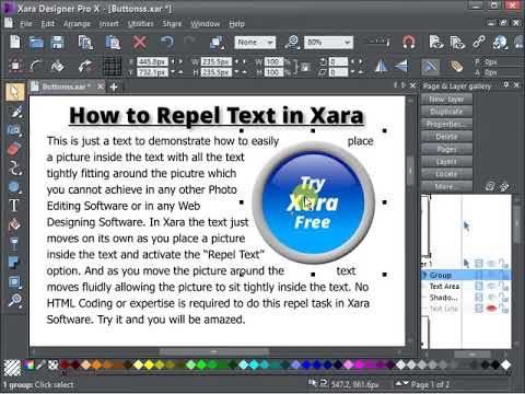 XARA - Repelling Text Below
