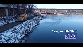 Bowersock Dam Repair In Lawerence Kansas P-Tn Drone Aerial Photography