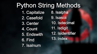 Famous 18 - Python String Methods - 01 Wealth