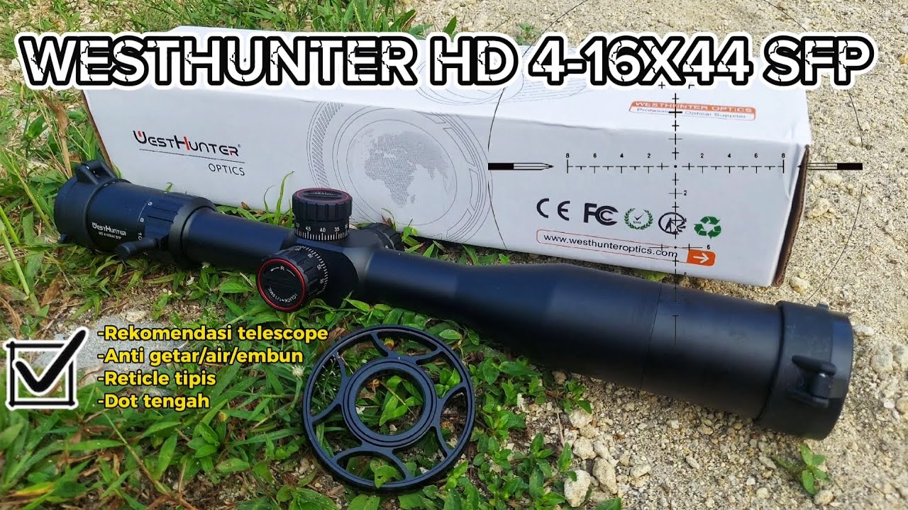 WestHunter HD 4-16X44 SFP Rifle Scope – 30mm Tube, Zero Reset Turrets, Etched Reticle