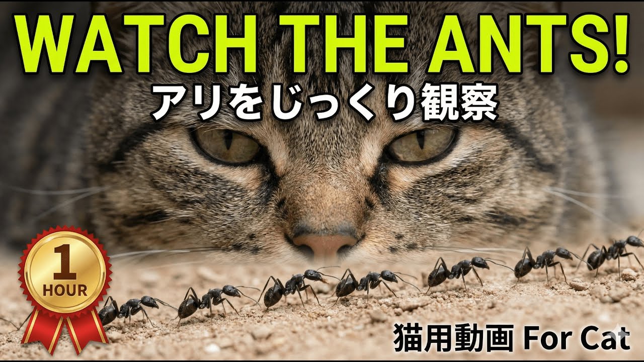 1 HOUR Ants Walking Video for Cats 🐜🐱Watch the Ants!　　　　　　　　【1時間】アリをじっくり観察｜猫が夢中になる暇つぶし動画 🐜| For Cats