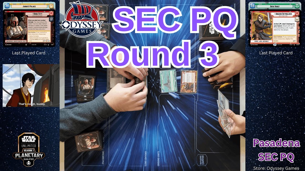JTL Boba Yellow vs TWI Anakin Data Vault | Swiss Rd 3 | Pasadena SEC PQ | Star Wars Unlimited