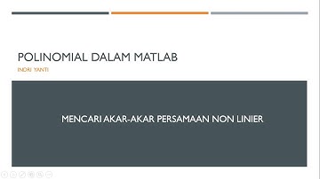 Polinomial dalam MATLAB