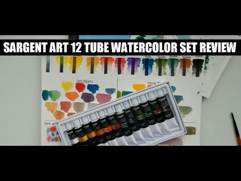 Sargent Art Watercolor 12 Tube Set Review | Cheap Painting Supplies! - Youtube