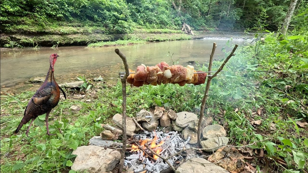 Wild Turkey Kabobs by Creekside Campfire (Catch Clean Cook)