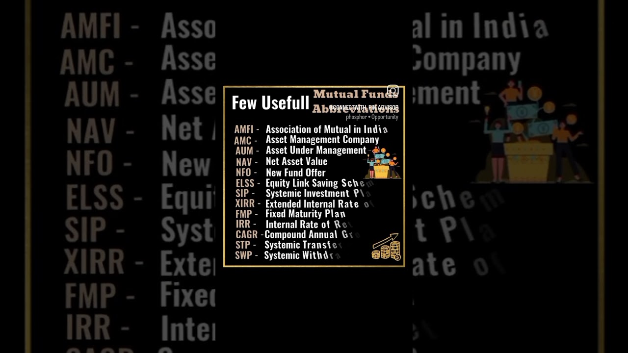 Few Usefull Abbreviations in Mutual Funds💰 