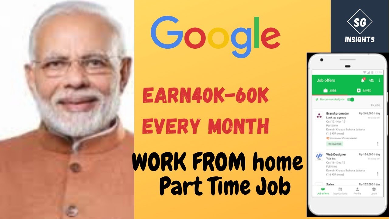 Work from home Jobs Google Salary 40k/month ? Job app by Gpogle