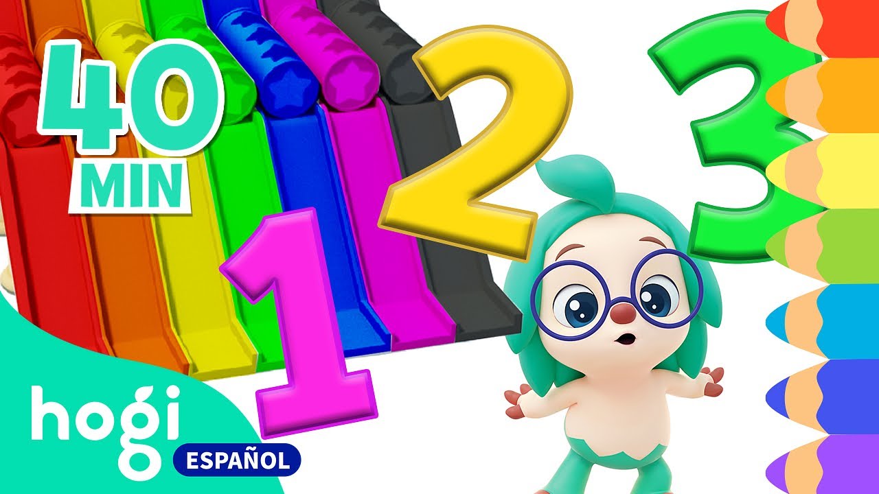 Los Números y Colores para Niños de 2 a 3 Años | Colorea a Hogi y Pinkfong | +Mix | Hogi en español