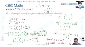 CSEC Maths - January 2022 Paper 3 Solutions (Terry David)