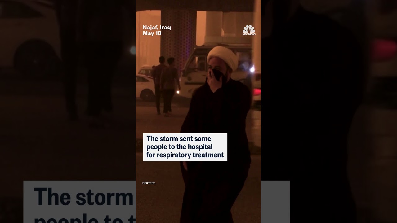 A dust storm strikes Iraq’s Najaf, reducing visibility