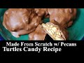 Easy Homemade Turtles Candy Recipe with Pecans and Caramel | Candy | The Southern Mountain Kitchen
