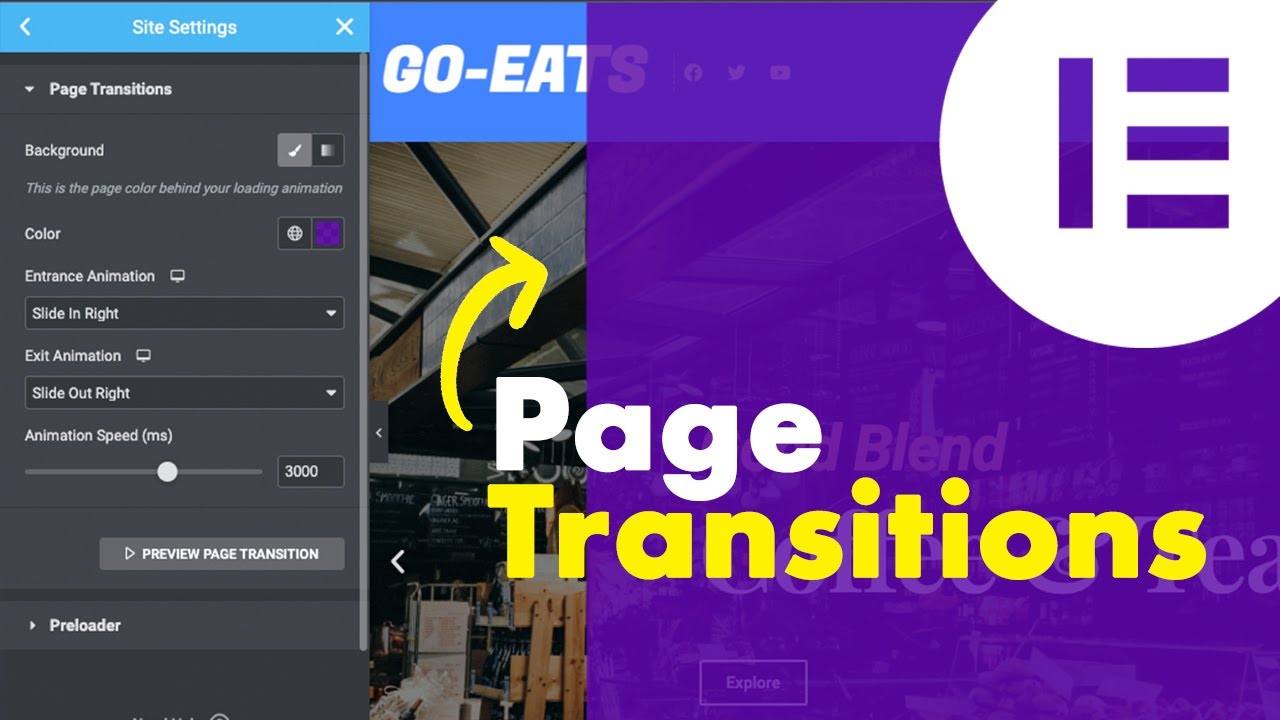 Create bespoke page transitions in elementor pro v3 6 youtube