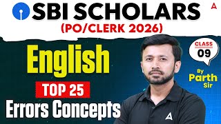 SBI PO 2026 | SBI Clerk 2026 | English Top 25 Errors Concepts #9 | By Parth Krishan Upadhyay