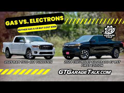 Battle of the $90,000 Pickups // 2024 Chevrolet Silverado EV RST vs 2025 Ram 1500 Tungsten