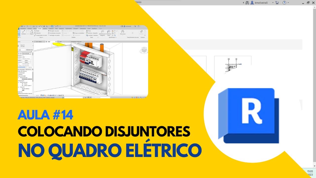 Projeto elétrico no Revit Mep #14 - Colocando os disjuntores do quadro de distribuição