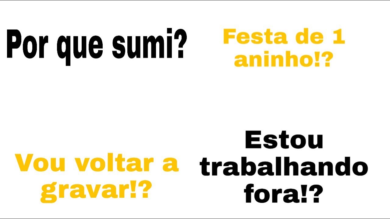 Expliquei um pouco do por que sumi! YouTube