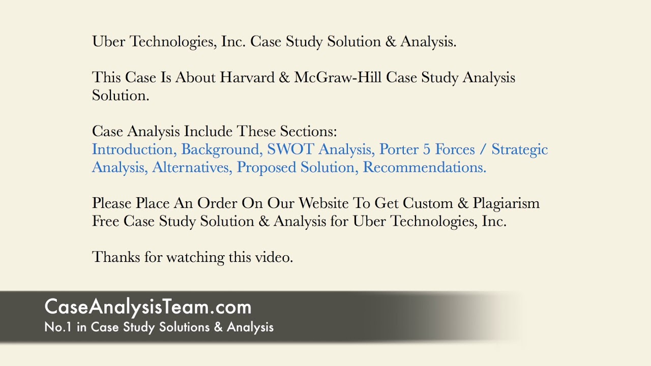 uber technologies inc case study solution analysis youtube uber case study