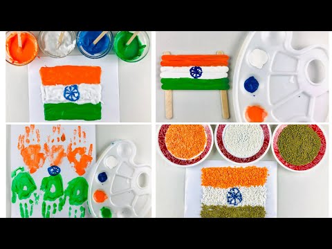 4 Easy Indian Flag crafts for kids🇮🇳| Independence day crafts & activities for toddlers🇮🇳