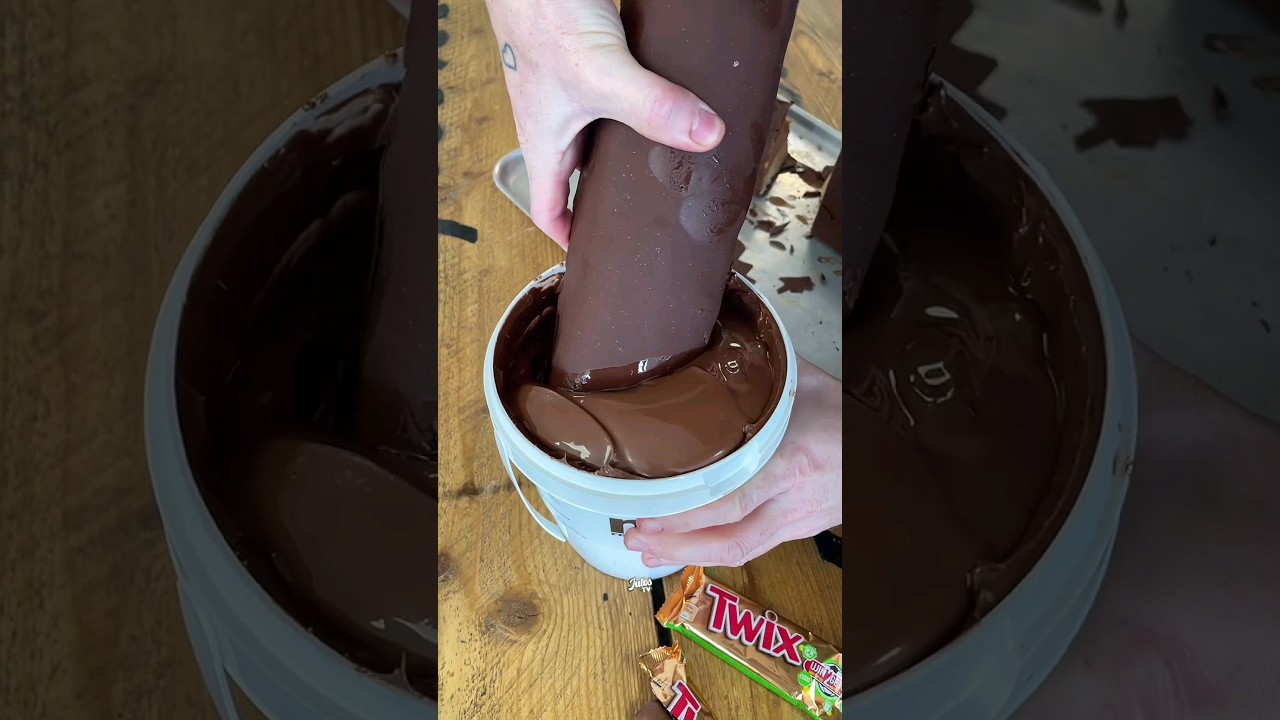 Giant Twix Chocolate & Nutella Bucket Dipping | ASMR