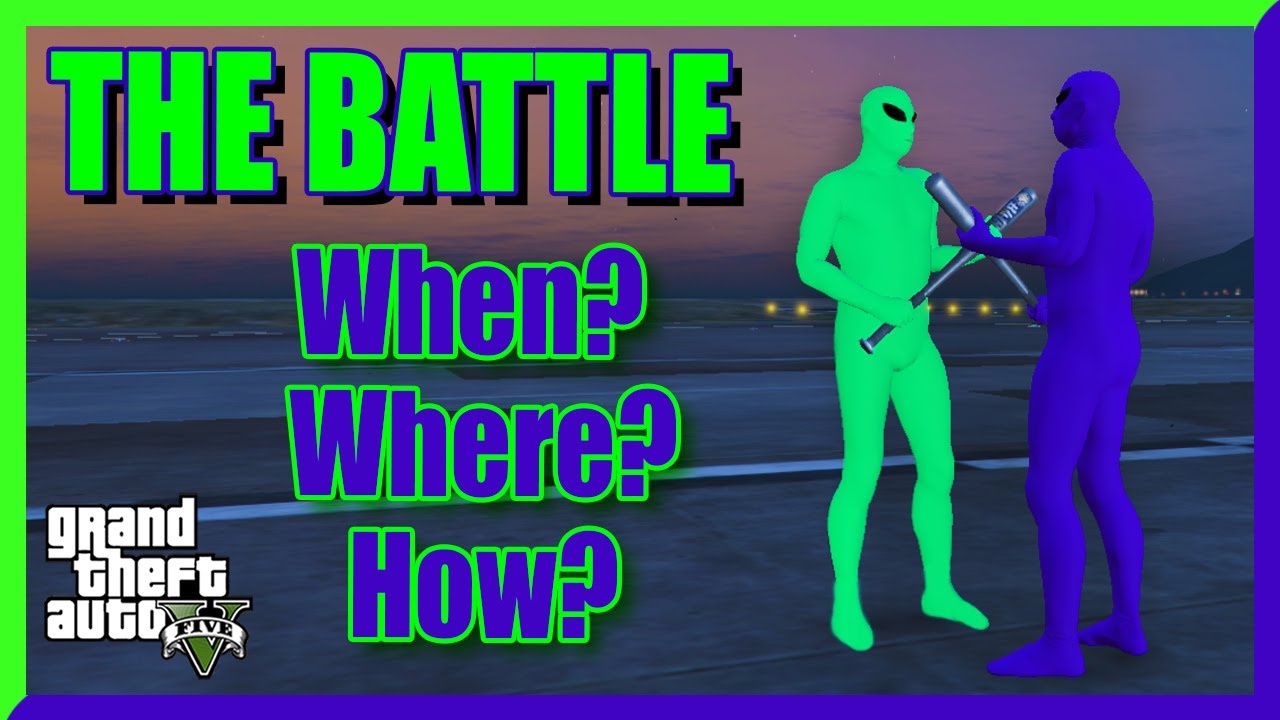 GTA 5 - ALIEN GANG WAR! **GREEN VS PURPLE** BE THERE TO FIGHT! ONLY ONE RULE! 