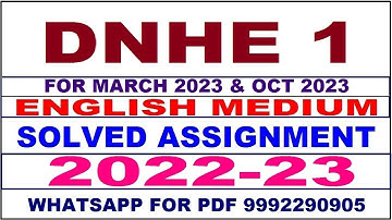 dnhe 1 solved assignment 2022-23 in english | dnhe 1 solved assignment 2022-23 | dnhe 1 2023