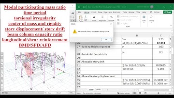ETABS: Analysis of Results |  Time Period, Torsional irregularity, Modal mass participation, CM, CR