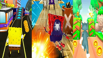 Tom Dash Subway Run Adventure VS Subway Spider sponge Man VS Subway Sponge Neighbor Dash Gameplay