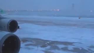 KLM 747-400 - Ohare to Amsterdam Takeoff After Snow Storm