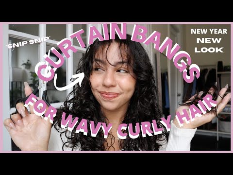 HOW I CUT AND STYLE SHORT CURTAIN BANGS ON WAVY/CURLY HAIR (FOLLOWING MANES BY MELL VIDEO)