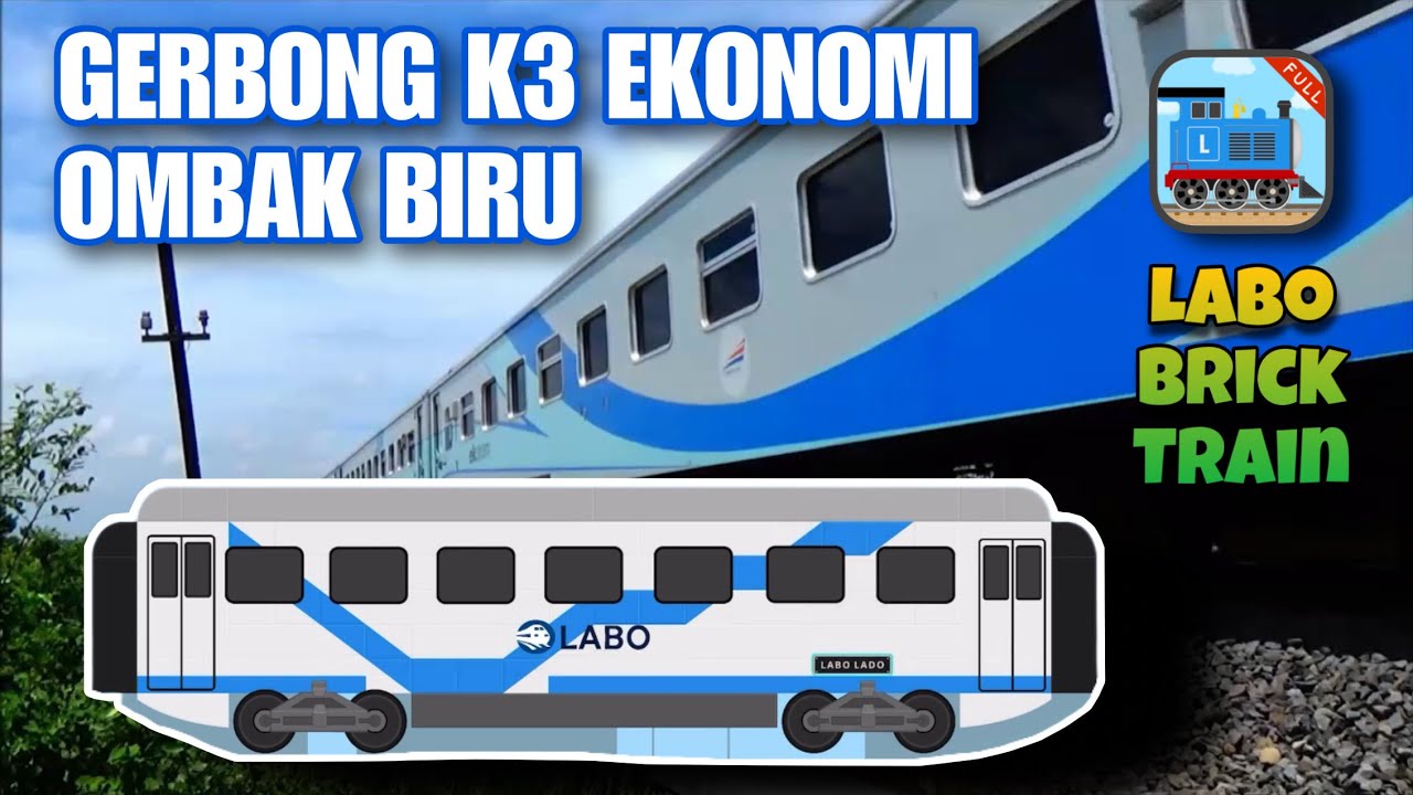 Gerbong Ekonomi K3 Ombak Biru (remake) - Labo Brick Train