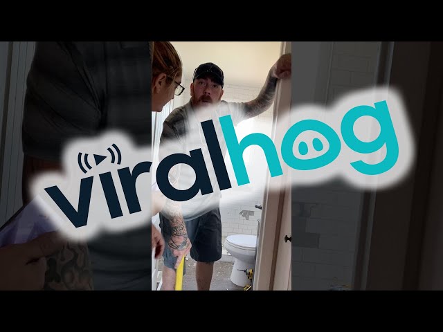 Contractor Destroys Recently Remodeled Bathroom || ViralHog class=