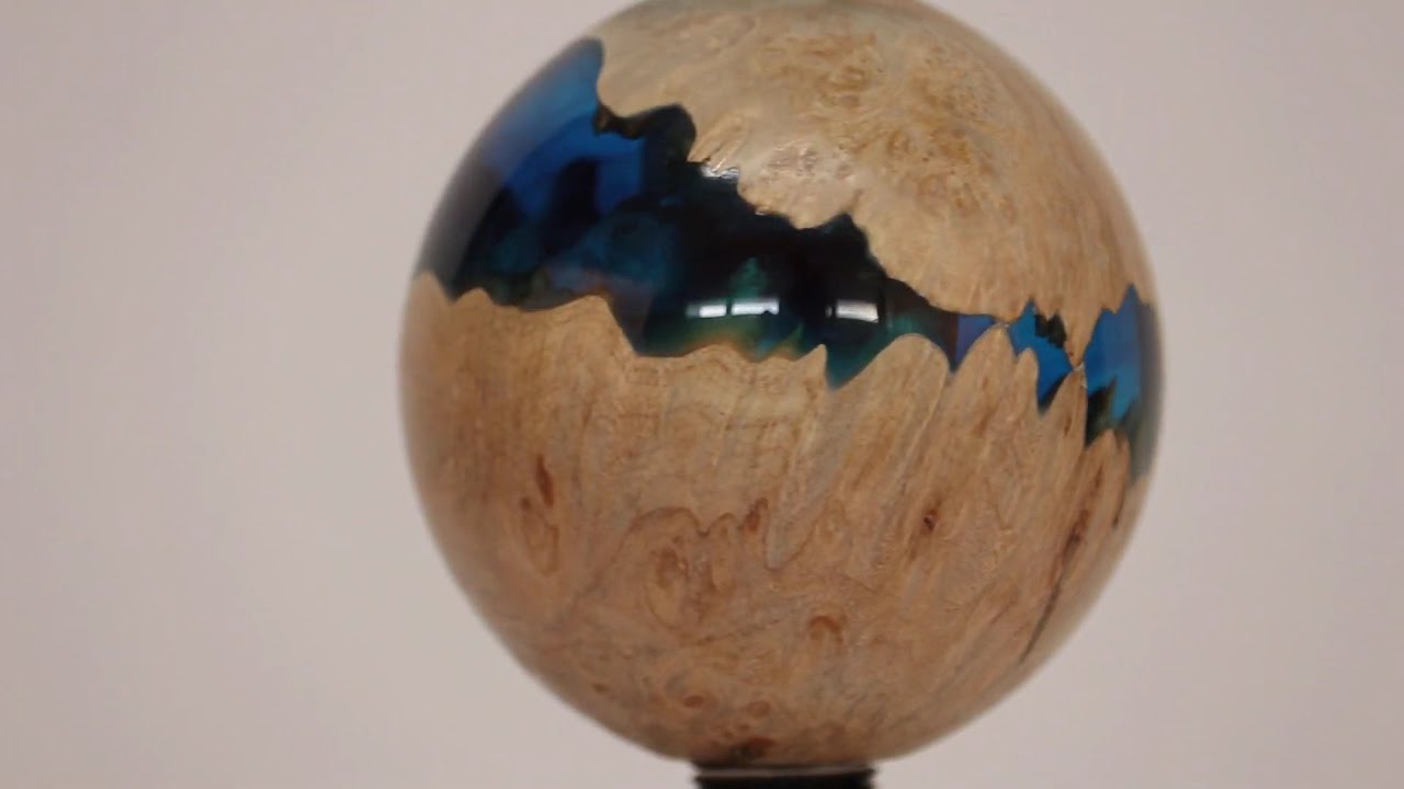 B2 Hookah F 22 Orb Royal Caves, a Precious Cut Collection Resin & Burl Wood