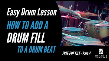 Free Beginner Drum Lessons - Eighth Note Drum Lesson Series - Part Four - Adding a Drum Fill