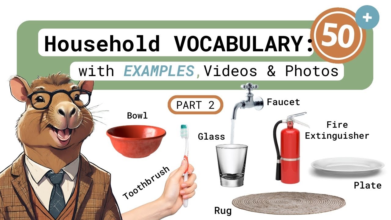 50+ HOUSEHOLD ITEMS IN ENGLISH 🛌 💡  Improve vocabulary & pronunciation 