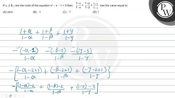 If \( \alpha, \beta \& \gamma \) are the roots of the equation \( x...