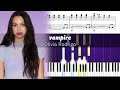 Olivia Rodrigo - vampire - Accurate Piano Tutorial with Sheet Music