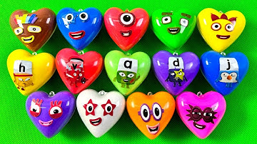 Numberblocks & Alphablocks - Looking SLIME Coloring with Heart! Satisfying