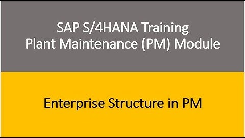Video 03 - SAP S/4HANA Plant Maintenance (PM) Training - Enterprise Structure in PM