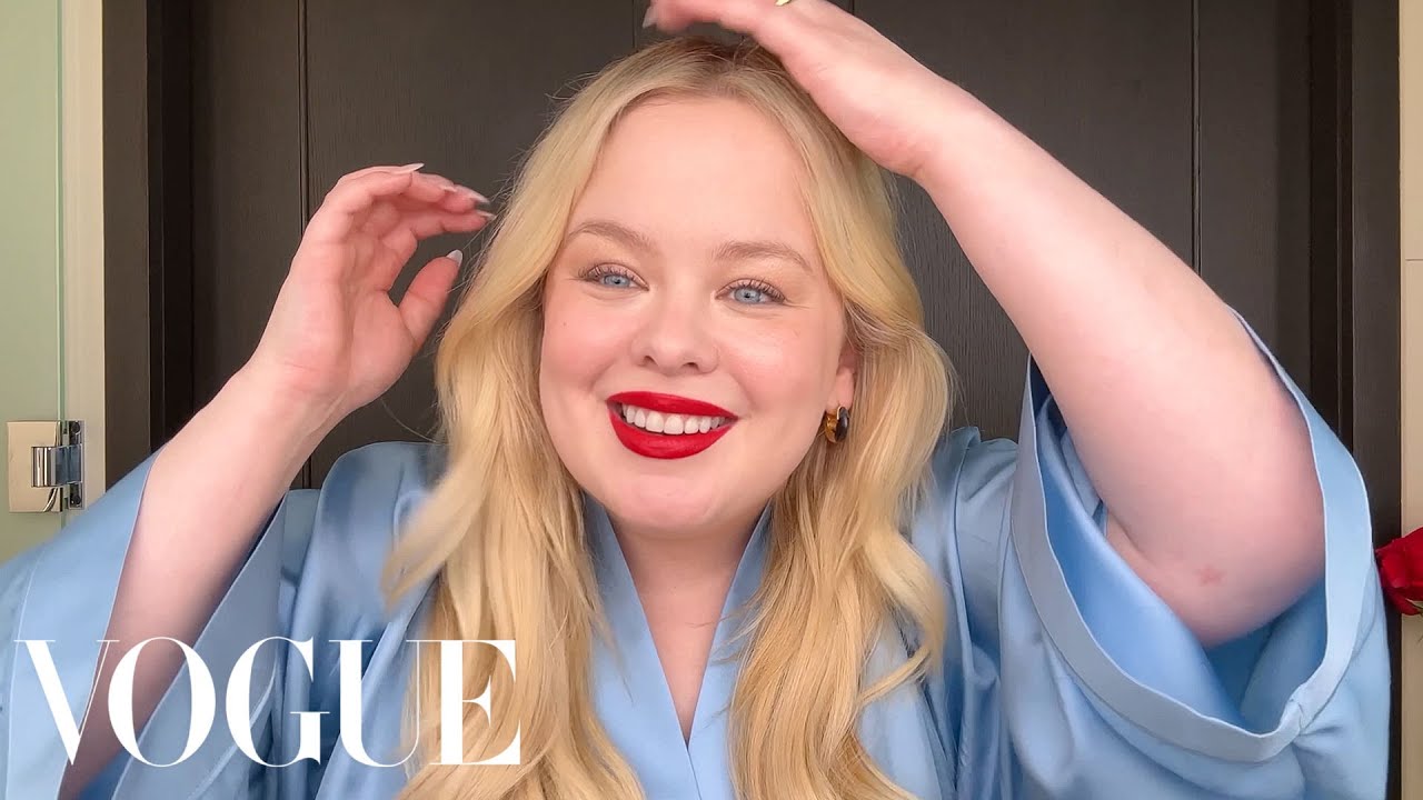 Nicola Coughlan's Beauty Secrets: Face Sculpting and a Glossy Red Lip Vogue Feature