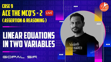 Linear Equations in Two Variables ( Assertion and Reasoning MCQs )  L-2 | Term 1 | CBSE 9 Maths Ch4