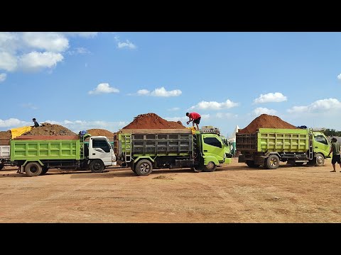 Dump Truk//Mobil Truk HINO DUTRO JOMPLANG Muatan Tanah Timbunan Full Menggunung 
