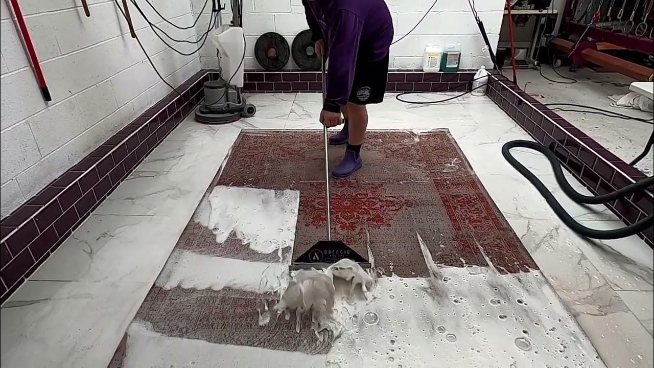 Relaxing Louis de poortere designer rug cleaning, Flatweave rug washing YouTube