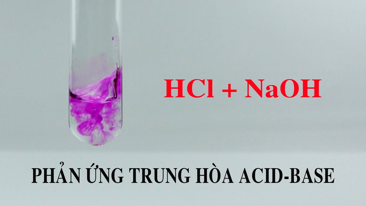 HCl + NaOH. Hydrochloric acid reacts with sodium hydroxide - youtube